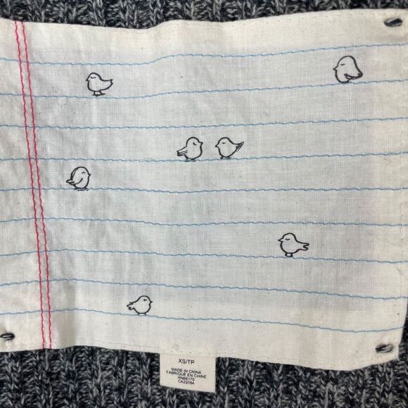 Canary by Anthropologie Marled Gray Cable Chunky Ribbed Open Front Cardigan XS - Picture 10 of 10